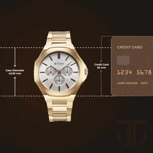 Titan Classic Slim Multifunction Quartz Multifunction Silver Dial Stainless Steel Strap Watch for Men_90198WM01