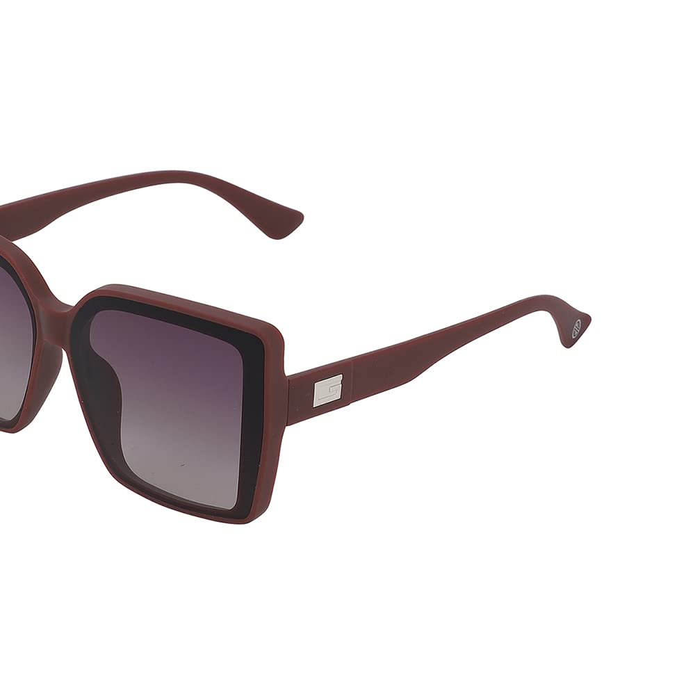 Carlton London-Premium-Women's-Brown Toned Polarised and UV Protected Lens Oversized SunglassesCLSW166