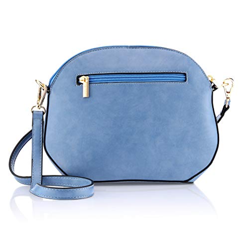 Fastrack Women’s Structured Chic Crossbody Bag With Top Zip (Steel Blue)