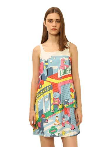 ONLY Women's Fit and Flare Multicolor Dress
