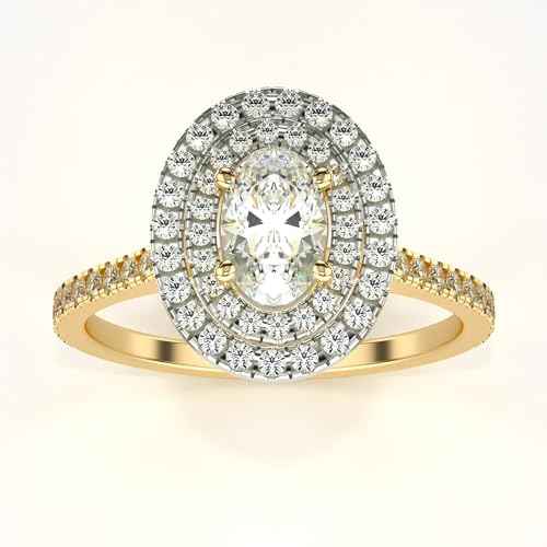 VALANOVA Hallmarked 18K Gold & Certified Lab Grown Diamond 0.88cts | Ring For Women's/Girls | Stylish & Elegant | VGR0467V | Ring Size: 6