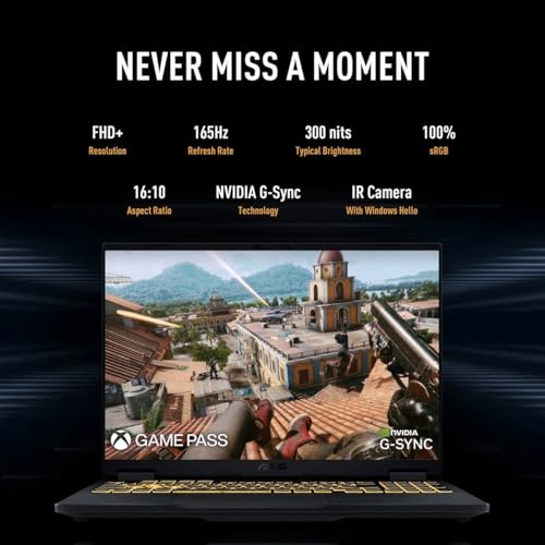ASUS-TUF Gaming-Laptop RTX 4070 - i7-13620H - 15.6 FHD IPS Display - 32GB RAM -2TB PCIe SSD - RGB Backlit Keyboard - Windows 11 - G-SYNC - Gamer PC - Thunderbolt 4 - HDMI Cable