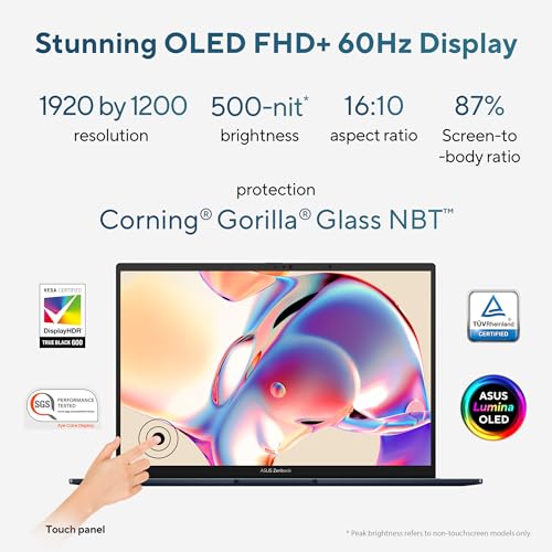 ASUS Zenbook 14 (2026),Smartchoice,Intel Core Ultra 9 285H,32GB RAM,1TB SSD,OLED,Touchscreen,14"(35.5 cm),Win 11,M365 Basic(1Y)* Office 24,Ponder Blue,1.28 Kg,UX3405CA-QL1016WS,Thin & Light Laptop