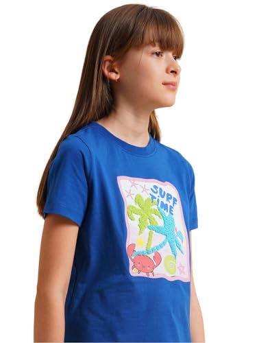 VERO MODA Girl's Regular Fit Blue T-Shirt