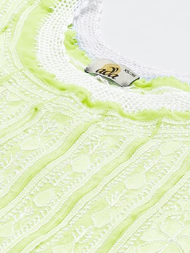 Ada Handmade Lucknow Chikankari Georgette Anarkali Kurti Kurta for Women & Girls A411142 (5XL, Green)