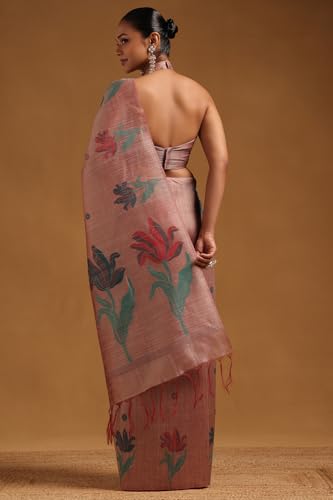 Soch Womens Earth Tussar Woven Design Saree
