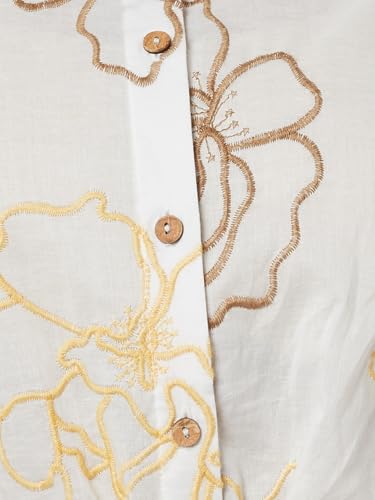 Max Women's Cotton A-Line Below The Knee Dress (LP510004_Off White