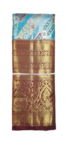 VFCollections Women's Kanchipuram Silk Pure Pattu Sarees With Blouse (Green)