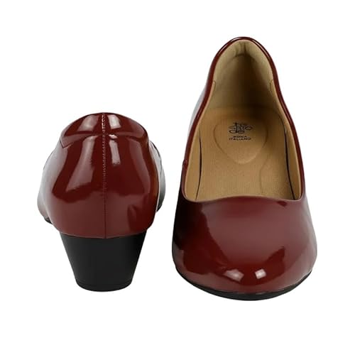 tresmode NOVO Wine Women's Block Heel Pumps in Size 7 UK / 40 EU
