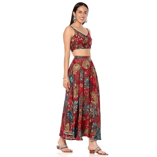 Rangriti Women's Modal Skirt Sets (HVYFSTV20122AW24PNK_Pink_M)