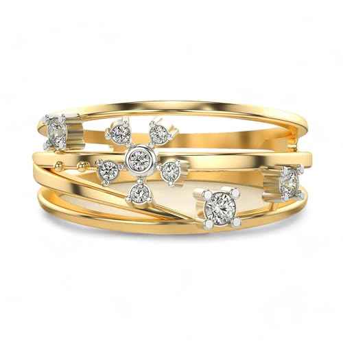 VALANOVA Sterling Silver & Certified Lab Grown Diamond 0.16cts | Ring For Women/Girls | Stylish & Elegant | VGR0255A | Ring Size: 6