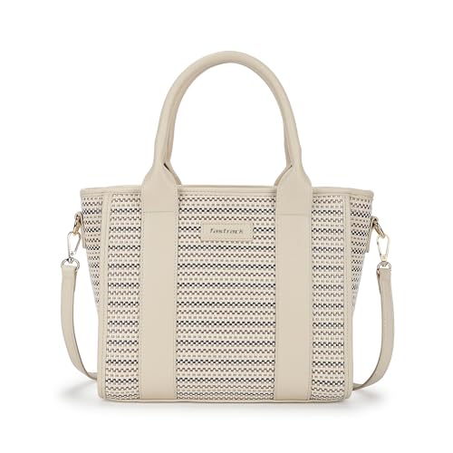 Fastrack Textured Weave Satchel | Faux Leather Satchel Bag for Women | Dual Carry Handbag with Top Handles & Detachable Adjustable Strap | Zipper Closure