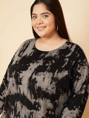 Max Women Printed Blouse (Black_6XL)