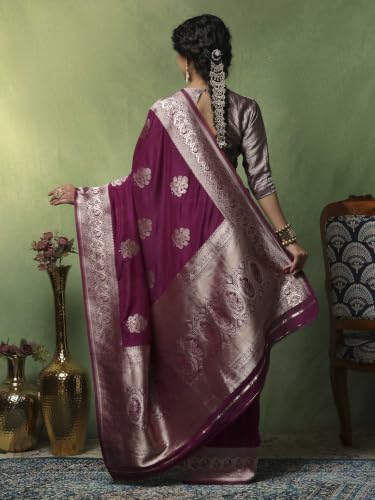 Meena Bazaar Women's Cotton Saree | Soft Lightweight Pure Cotton Saree | Comfortable Traditional Ethnic for Daily, Office, Festival & Casual Occasions