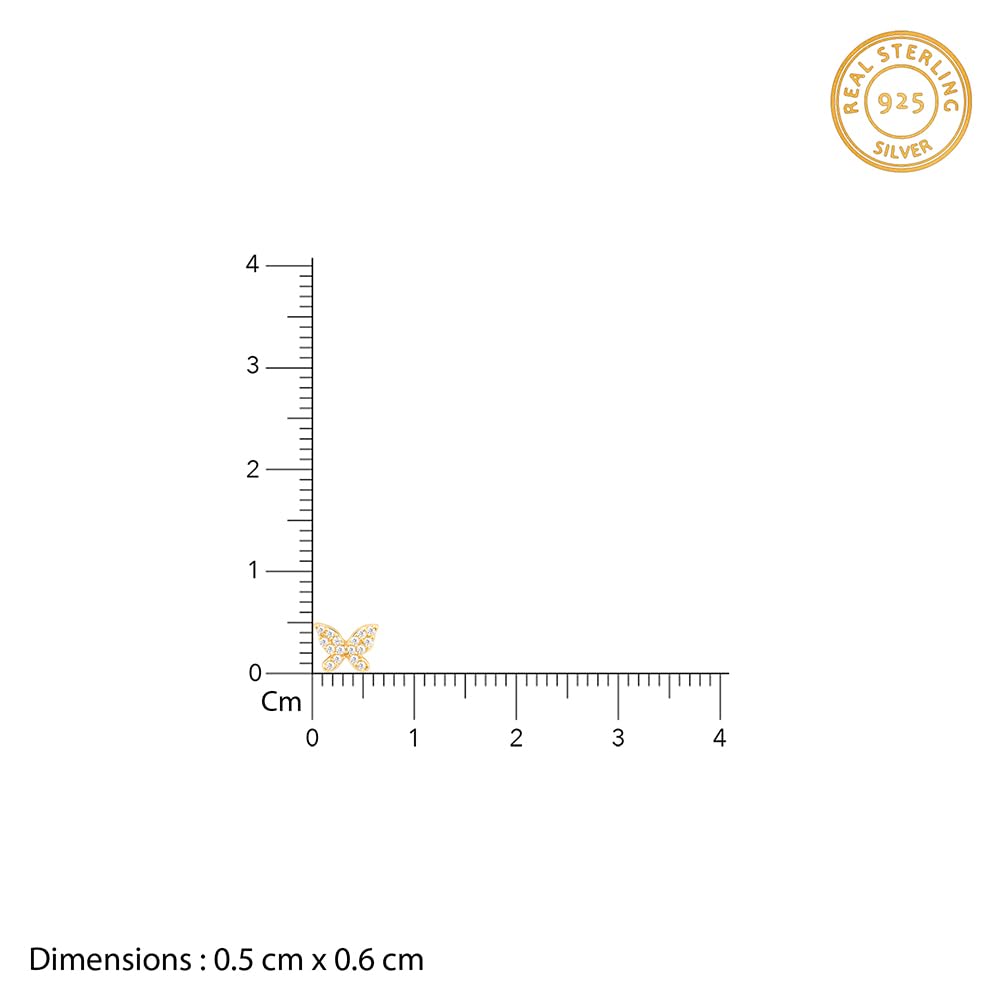 GIVA 925 Silver Golden Butterfly Studded Affair Earrings|Gifts For Girlfriend,Rakshabandhan Gift For Sister Bhabhi,Women&Girls|With Certificate Of Authenticity And 925 Stamp|6 Month Warranty