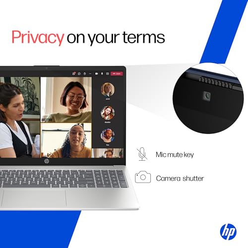 HP 15, AMD Ryzen 3 7320U (8GB DDR4, 512GB SSD) FHD, Anti-Glare, Micro-Edge, 15.6''/39.6cm, Win11, M365 Basic(1yr)* Office24, Silver, 1.59kg, fc0500AU, FHD Camera w/Privacy Shutter Laptop