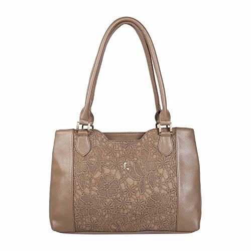 Mochi Brown Faux Leather Premium Zipper Casual Shoulder Bag For Women (66-7241)