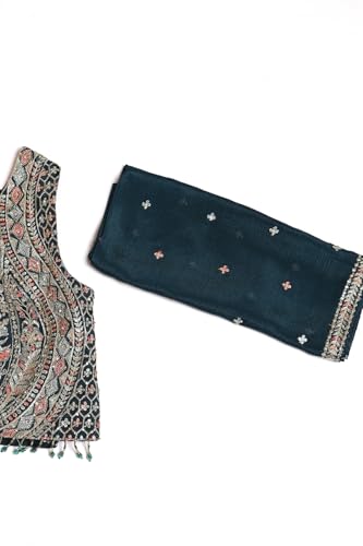 Soch Women's Chinon Lehenga Choli (OWA4CD21238_Teal Green_XL)