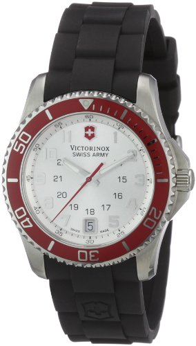 Victorinox Swiss Army Women's Maverick Swiss Quartz Stainless Steel and Rubber Casual Watch Color:Black Standard Black/Silver