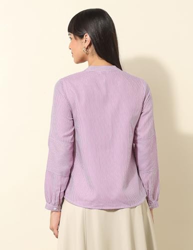 U.S. POLO ASSN. Vertical Striped Shirt (UWSS25SHT212_Purple_L)