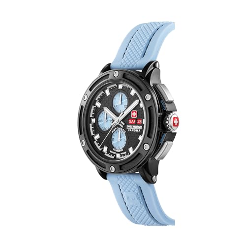 Swiss Military by Chrono Men Blue Band HANOWA Analog Black Dial Watch-05-4347.13.04.001