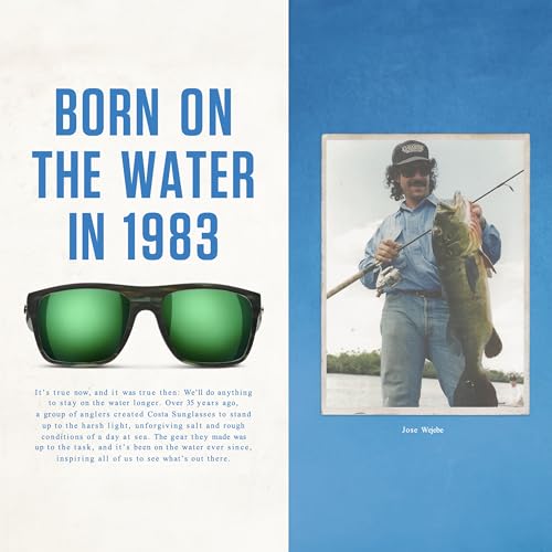 Costa del Mar Unisex-Adult Brine BR 10 OBMGLP Polarized Iridium Oval Sunglasses, Tortoise, 58.8 mm