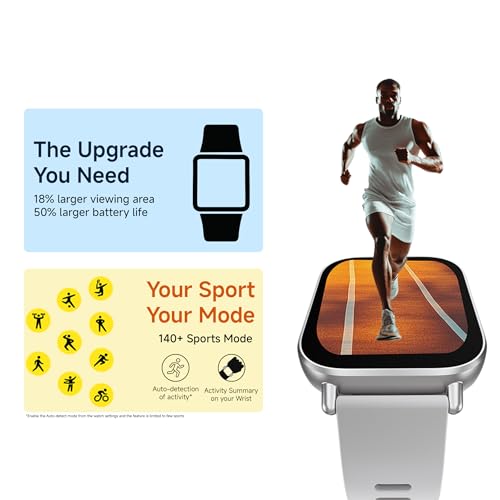 Redmi Watch 5 Active BT Calling with 3mic ENC|2" HD Screen|HyperOS connectivity|Metal body|18 days of Battery Life|200+ Watch Faces|IPX8 rating|140+ Sports Modes|Heart Rate,Period Cycle Monitor|Silver