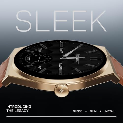 Fire-Boltt Phoenix Nova Smartwatch 1.43” Slim Super AMOLED Display 466x466 Pixel Always-On Display Bluetooth Calling, Health Tracker for Men & Women Chestnut Leather