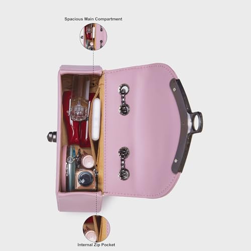 Caprese Miko Medium Sling Bag for Women with Adjustable Strap & Specious Compartment | Versatile Handbag with Turn Lock for Everyday Use, Travel, and Special Occasions (Lilac)