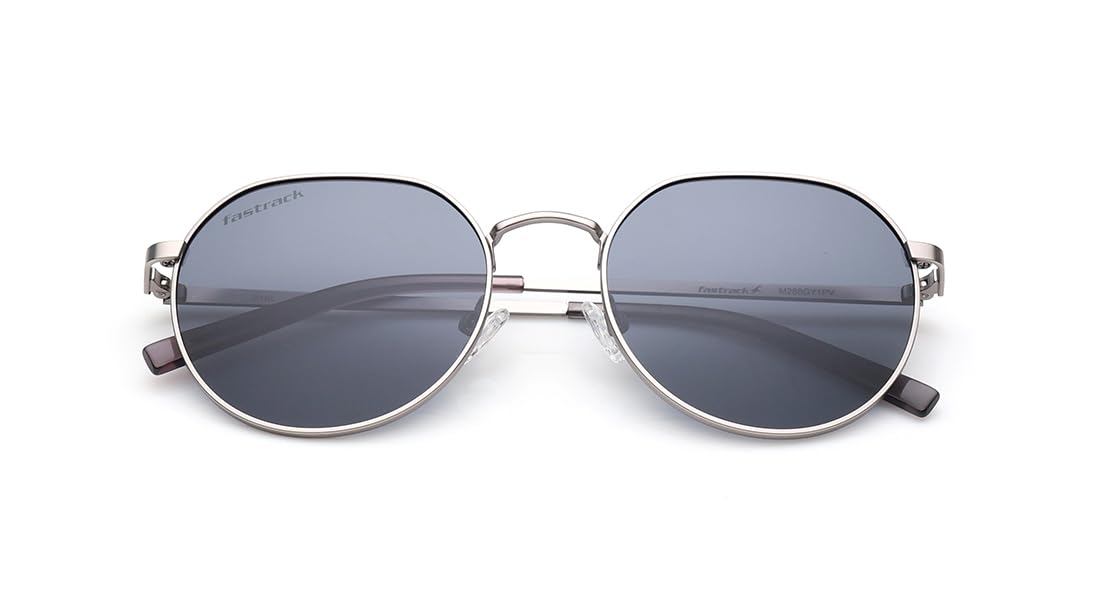 Fastrack Grey Round Metal Polarized Sunglasses for Men and Women(M286GY1PV)