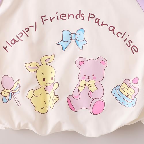 Hopscotch Girls Full Sleeves Lavender Bunny Applique Jacket For Ages(4-5 Years)