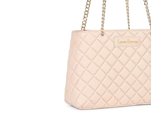 LOUIS STITCH Stylish Beige Handbag for Women | Multi Pocket Ladies Satchel Handbag for Travel, Office, College | LDB-12-CUSBNU