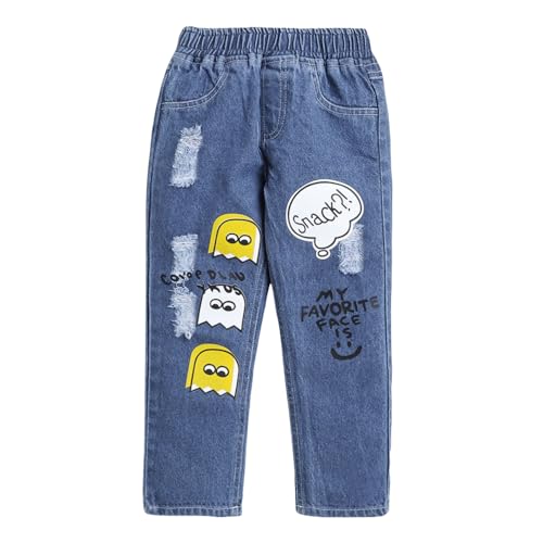 Hopscotch Boys Text Print Jeans In Blue Color for Ages 4-5 Years