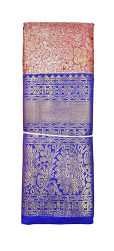 VFCollections Women's Kanchipuram Silk Pure Pattu Sarees With Blouse (VFC193-1)