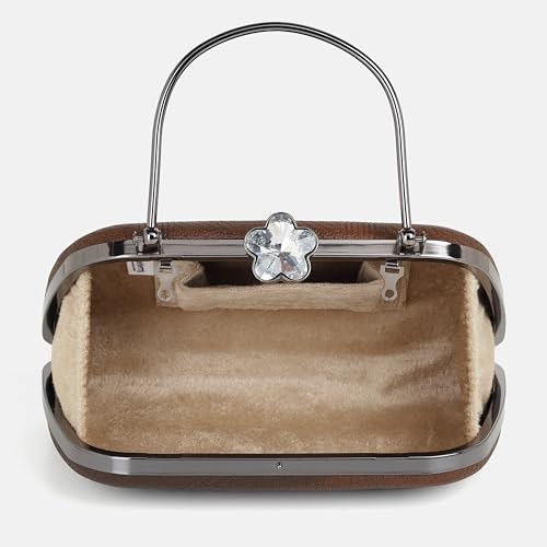 Purpleberry Kara Party clutch bag for women | Wedding clutch bag | Clutch purse latest (Rosewood Brown)