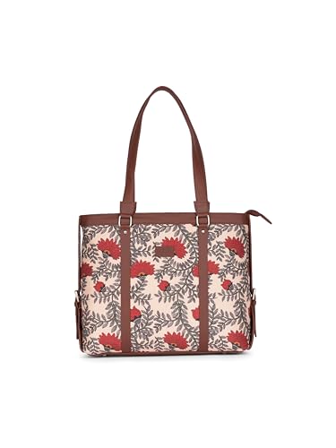 ZOUK Nawabi Couture Handmade Vegan Leather Women's Office Bag for 15.6 inch Laptop with double handles - WavBeach