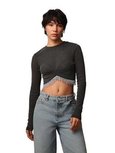 ONLY Women's Slim Fit Black Top