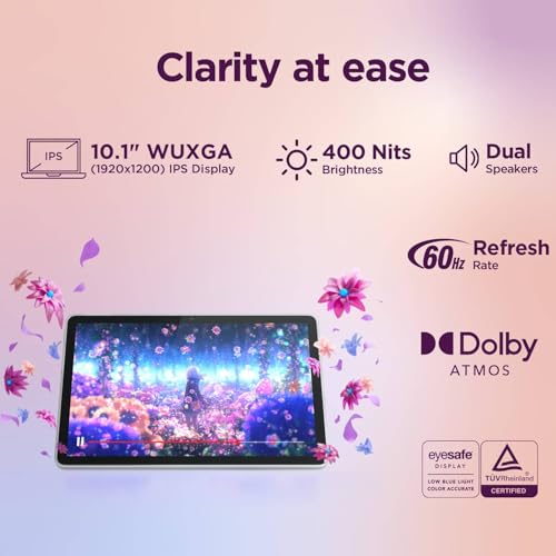 Lenovo Tab| 10.1 Inch Display| Wi-Fi Only| 4 GB RAM + 64 GB ROM (Expandable up to 1 TB)| Metal Body| Dual Speakers with Dolby Atmos| Android 14| Color: Polar Blue