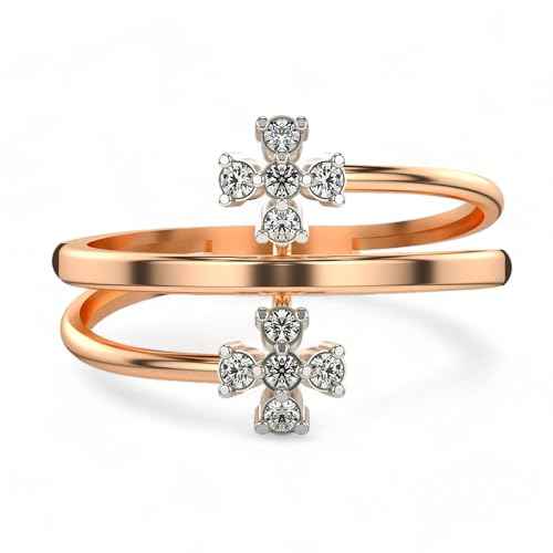 VALANOVA Sterling Silver & Certified Lab Grown Diamond 0.14cts | Ring For Women/Girls | Stylish & Elegant | VGR0056B | Ring Size: 17