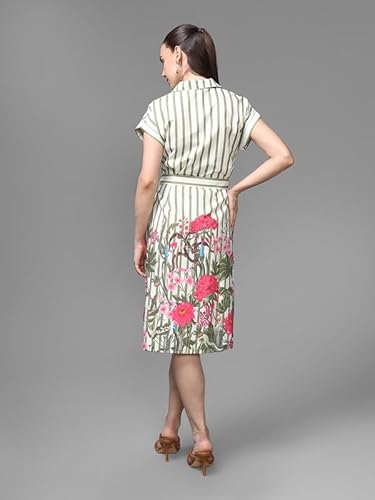 Kazo Avalon Midi Dress with Belt (Olive_XL)