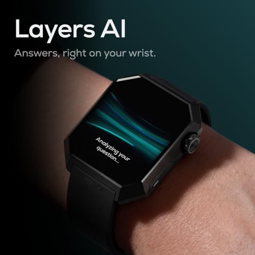 Layers Anarc 2 Smartwatch | 1.85 AMOLED 60Hz Display | Built-in GPS | AI Watch Faces & Assistant | BT Calling | Auto Brightness | Heart Rate + Sleep Monitor Smartwatch, Alluminium Body (Parent) (Blue)