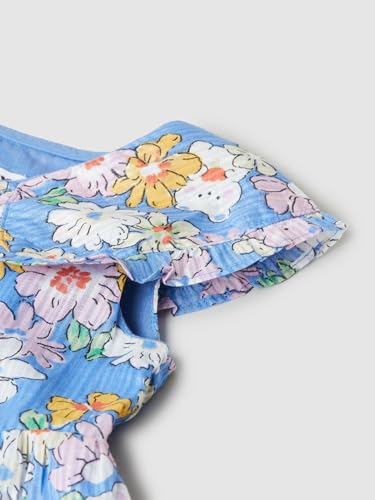 Max Girl's Cotton A-Line Midi Dress (P24ACD01A_Blue