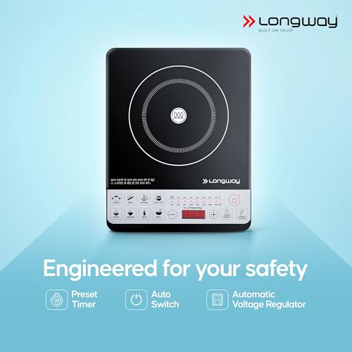 Longway Cruiser IC PB 2000 Watt Induction Cooktop with Auto Shut-Off & Over-Heat Protection With 8 Cooking Mode & BIS Approved (Black, Push Button)