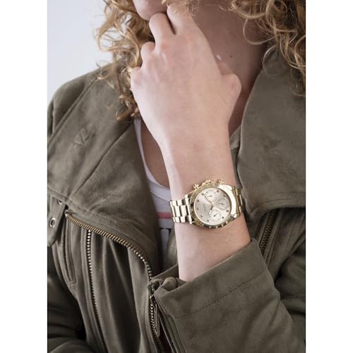 GUESS Women Champagne Round Dial Multi Function Watch - GW0314L2M
