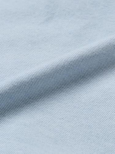 The Souled Store Wide-Leg Denim: Frosted Blue Eyelet Accent Women and Girls Button Closure Light Blue Washed Solid Cotton Denim Wide Leg Fit Everyday Denim Jeans