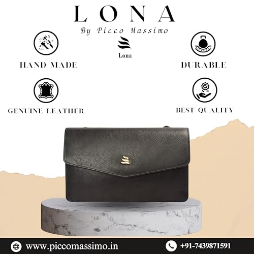 Lona Premium Minimalist Leather Clutch – Envelope Silhouette with Subtle Chain Detailing for Modern Elegance