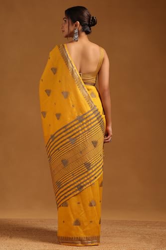Soch Womens Yellow Art Silk Woven Design Saree