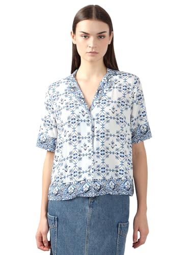 Vero Moda Women's Regular Fit Blue Shirt