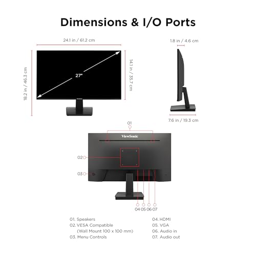 ViewSonic VA2748-MH-1T 24" Monitor