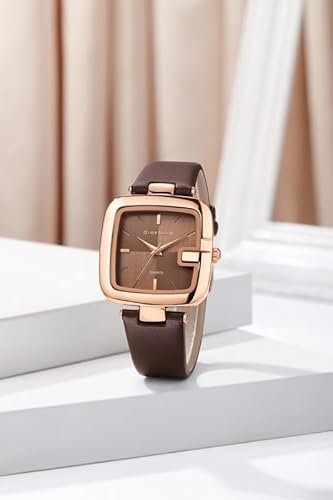 Giordano Square Dial Watch for Women with Leather Strap and Premium Quartz moevment